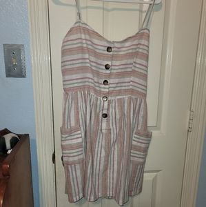 Really cute striped button down thigh length dress.